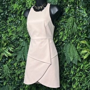 BCBGMAXAZRIA Dress Women 0 Pink Ely Round Neck Cut Out‎ Lace Back Sheath 2452